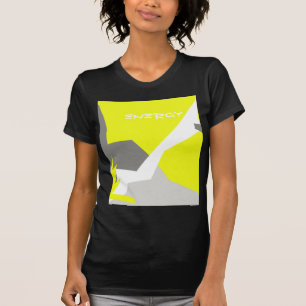 T-shirt Art Abstrait Énergie gris jaune