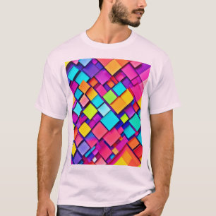 T-shirt Art Abstrait géométrique vibrant