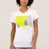T-shirt Art Abstrait gris jaune blanc (Devant)