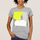 T-shirt Art Abstrait gris jaune blanc (Devant)