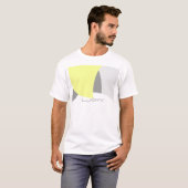 T-shirt Art Abstrait gris jaune blanc (Devant entier)