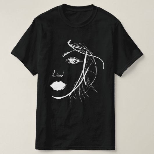 T-shirt Art Abstrait Lady Femme Face Idée cadeau (Design devant)