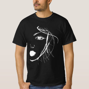 T-shirt Art Abstrait Lady Femme Face Idée cadeau