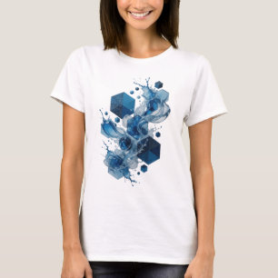 T-shirt Art abstrait moderne bleu Art wearable
