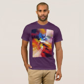 T-shirt Art Abstrait moderne Peinture Modèle Eggplant (Devant entier)
