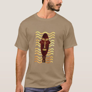 T-shirt Art abstrait moderne silhouette visage primitif