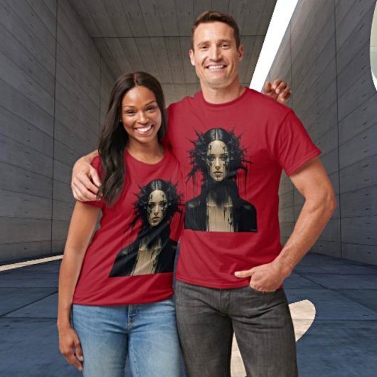 T-shirt Art Abstrait Noir Femme étonnant