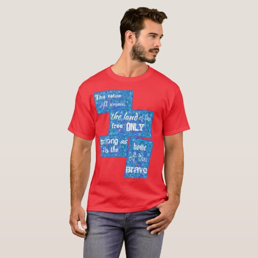 T-shirt art abstrait patriotique terre de patchwork libre (Devant entier)