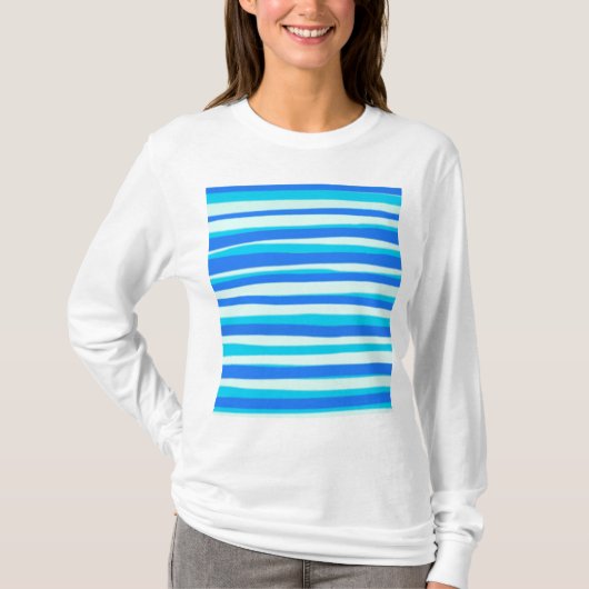 T-shirt Art Abstrait rayé bleu (Devant)