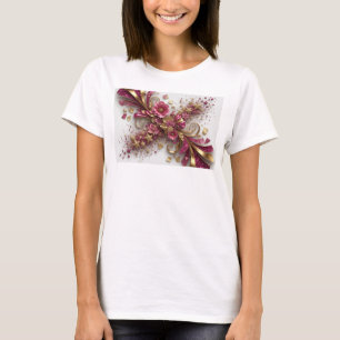 T-shirt Art Abstrait Rouge Vêtements d'Art à Porter