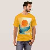 T-shirt Art Abstrait Sunset Waves (Devant entier)