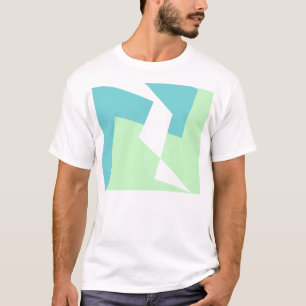 T-shirt Art Abstrait Turquoise Bleu Vert