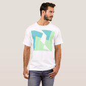 T-shirt Art Abstrait Turquoise Bleu Vert (Devant entier)