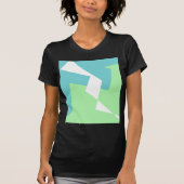 T-shirt Art Abstrait Turquoise Bleu Vert (Devant)