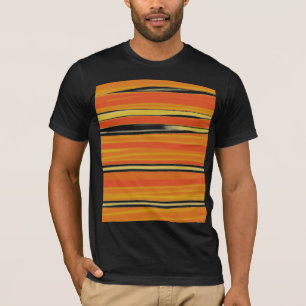 T-shirt Art Abstrait vintage à rayures colorées