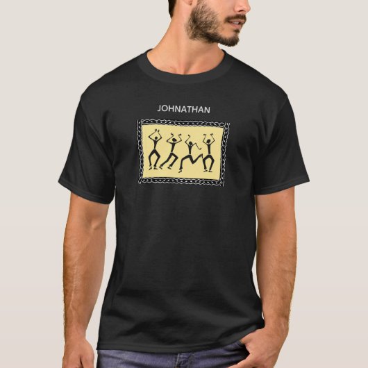 T-shirt Art africain Joyeuses danseuses de silhouette (Devant)