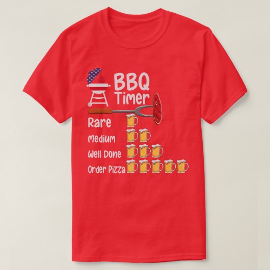 T-shirt Art amusant BBBQ Timer Grillation barbecue grillad (Design devant)