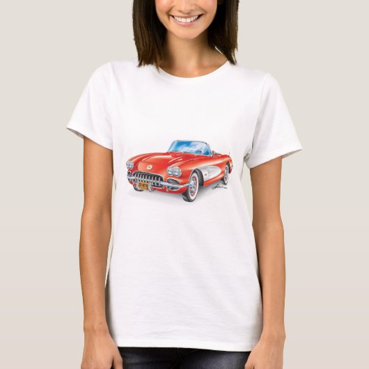 T-SHIRT ART AUTOMOBILE DE VETTE ÉLÉGANT (Devant)