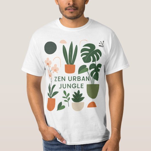 T-shirt Art Botanique Moderne Imprimer : Maison Zen Urban  (Devant)