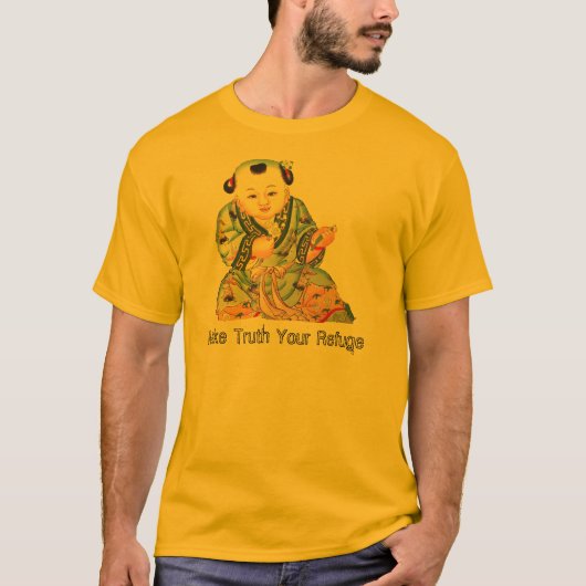 T-shirt Art bouddhiste asiatique riant de Bouddha de bonne (Devant)