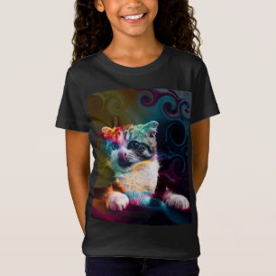 T-Shirt ART CHAT COLORÉ ET TENDANCE AMUSANTE
