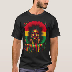 T-shirt Art coloré Black Queen Afro Melanin Driving Jun