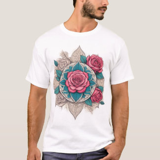 T-shirt Art Coloré - Boho Spirituel Fleur Motif de concept
