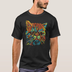 T-shirt art coloré et mignon de chat Exotic Shorthair pour