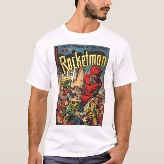 T-shirt Art comique d'âge d'or - Rocketman (Devant)