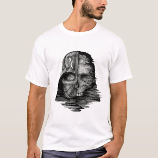 T-Shirt Art Crâne Glitch Numérique