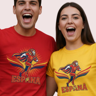 T-shirt Art d'action Fierté nationale Lion Football Espagn