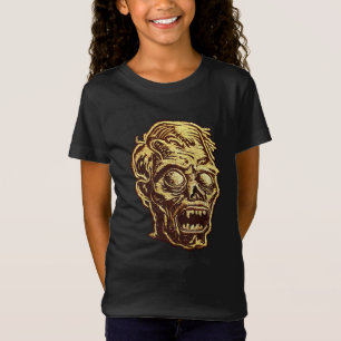 T-Shirt Art de Badge Brodé Zombie Doré