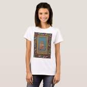 T-shirt Art de Boho Mughal Paisley d'éléphant de l'Inde (Devant entier)