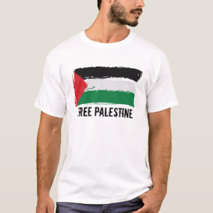 T-shirt Art de brosse de drapeau de la Palestine -