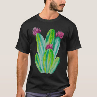 T-shirt Art de cactus à l'aquarelle