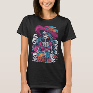 T-shirt Art de calavera coloré pour les fans de Día de Mue