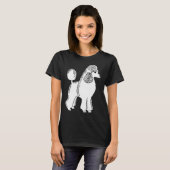 T-shirt Art de caniche standard blanc (Devant entier)