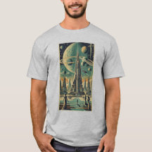 Art de carte postale d'une ville extraterrestre ré
