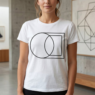 T-shirt Art de cercle carré abstrait moderne 