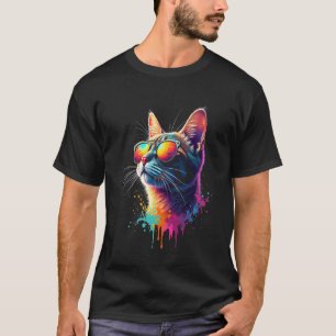 T-shirt Art de chat coloré