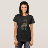 T-shirt Art de chat en vitrail (Devant entier)