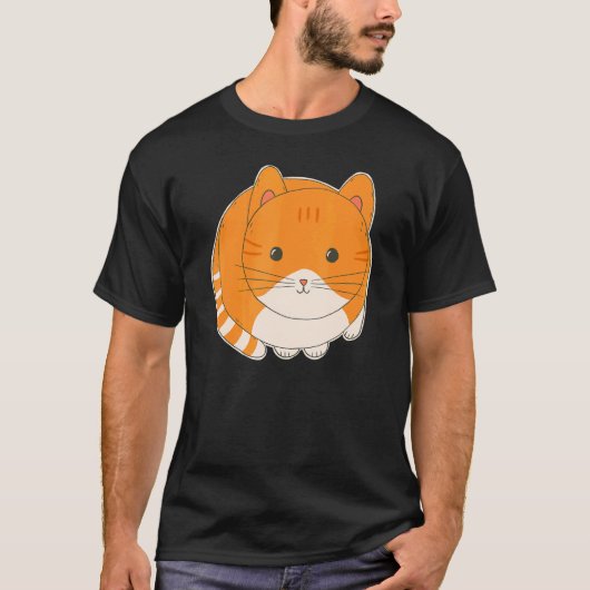 T-shirt Art de chat roux mignon (Devant)