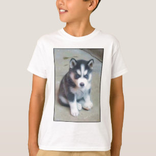 T-shirt Art de chiot de chien de traîneau sibérien