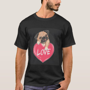 T-shirt Art de chiot Saint-Valentin de Pug