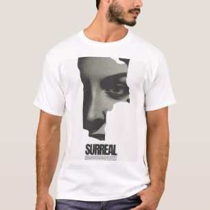 T-shirt Art de collage de visage surréaliste en noir et bl