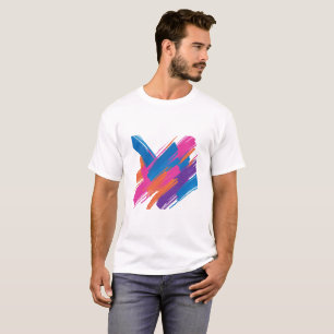 T-shirt Art de coup de pinceau abstrait avec des couleurs