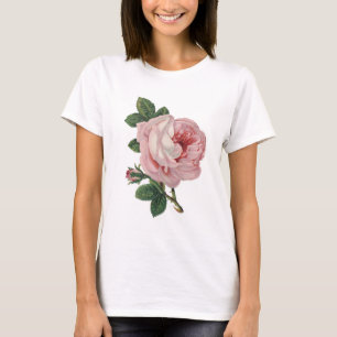 T-shirt Art de cru de fleur de fleur de rose de rose