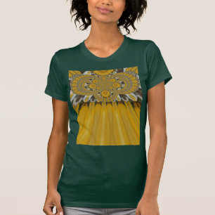 T-shirt Art de design Motif à fleurs jaunes dorées