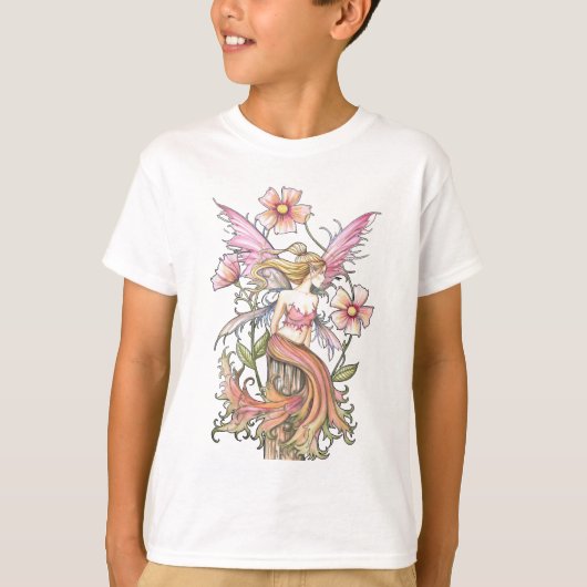 T-shirt Art de Fée Fleur Rose (Devant)
