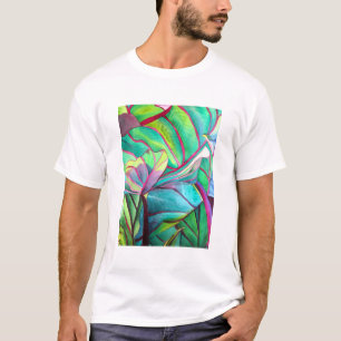 T-shirt Art de feuillage tropical Blue Hawaii